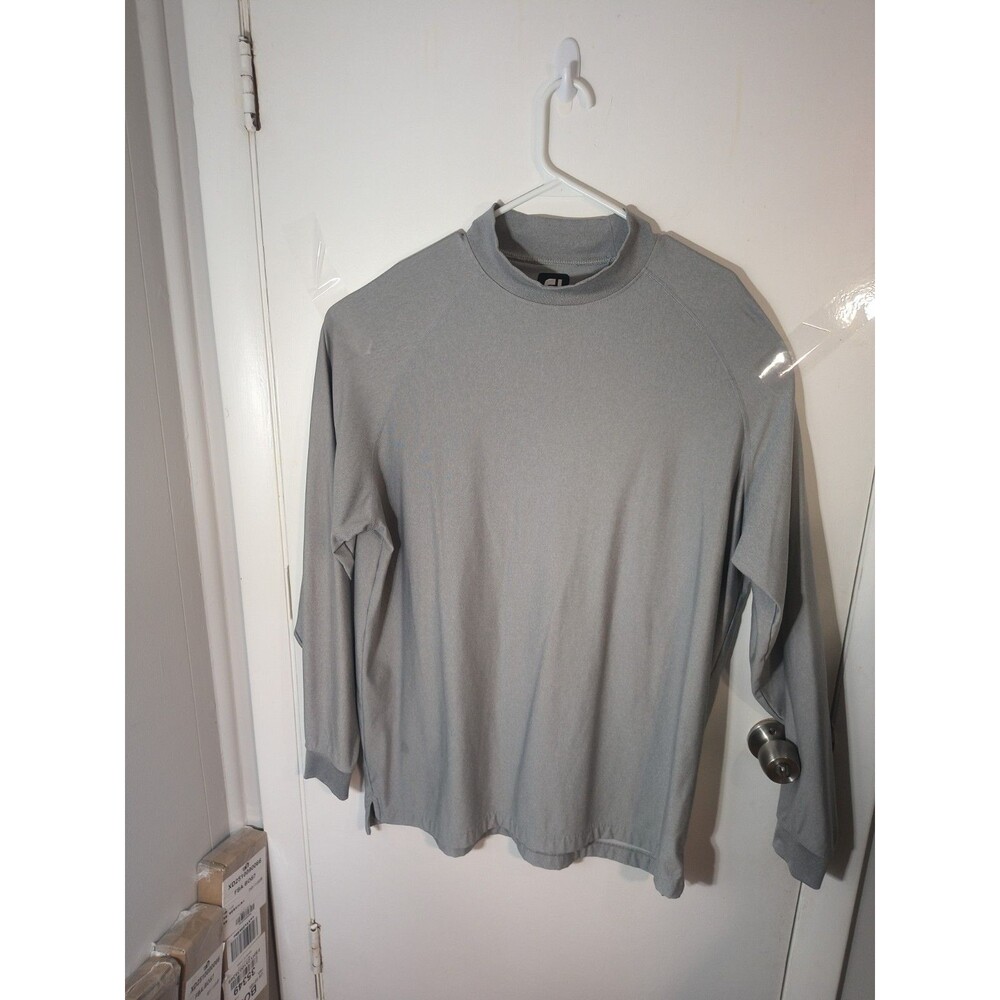 FootJoy FJ Golf Shirt Mens XL Gray Mock Neck Long Sleeve Performance Pullover